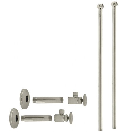 WESTBRASS Faucet Kit, 1/2" IPS x 3/8" OD x 20" Bullnose in Satin Nickel D103KBN-07